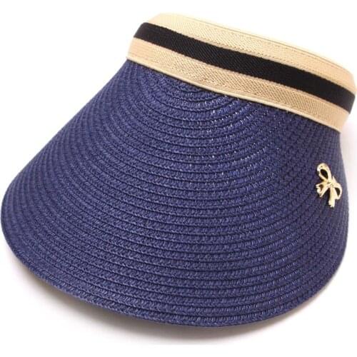 New Fashion Women Bow Summer Visors Hat Sun Hat Wide Large Brim Beach Hats Straw Hat chapeau femme Beach UV Protection Caps