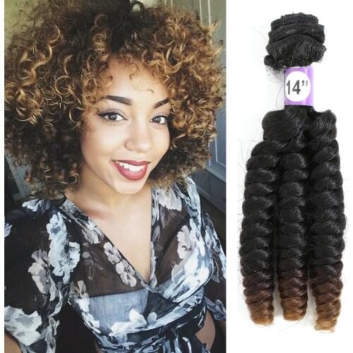 Synthetic Ombre Bouncing Curly Hair Bundles T30 6 Bundles All In One Pack 200g Funmi Hair Weaves Bouncy Curly Hair Extensions