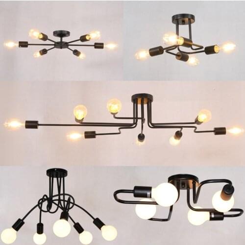 Modern personality bedroom lamp creative ceiling lamp study simple Nordic lighting wrought iron lamp for dining room living room