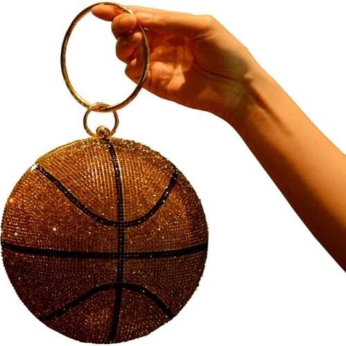 Stylish Women Basketball Handbag Evening Party Bridal Clutch Bag Prom Wedding LX9F