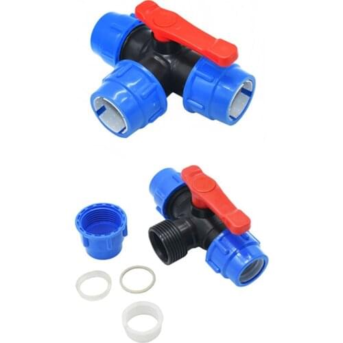 T-type DN25 DN32 DN40 DN50 tee water splitter Garden tap 32mm 40mm 50mm 63mm pvc pe tube 3-way water pipe connector 1pcs