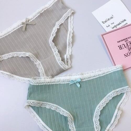 Solid Color Panties For Girl Comfortable Hip Middle Waist Womens Underwear Coast Lace Lingerie Sexy Seamless Transparent Briefs