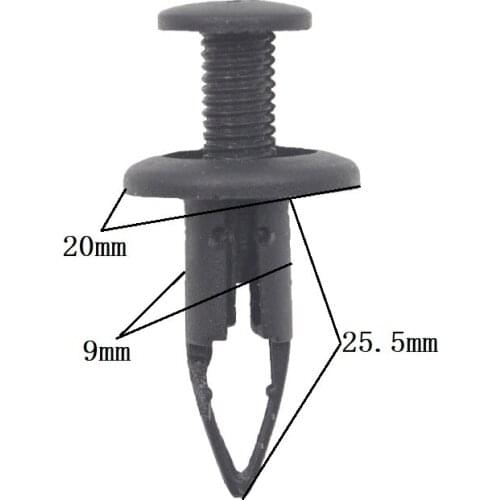 Universal 9mm Push in Front Rear Bumper Retainers Plastic Rivets Fasteners Clips For Toyota Volkswagen Passat