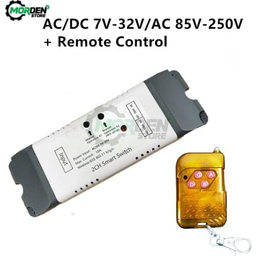 AC/DC 7V-32V AC85V-250V Smart Wifi Switch 433Mhz 2CH Universal Wireless Remote Control Module Timer Phone APP Remote Control