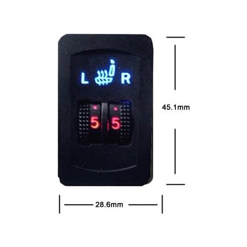 WATERCARBON Solo interruptor Universal 2-Dial 5 Nivel asiento calentador Kit1 interruptor de Trabajo para 2 asientos instalar,.i