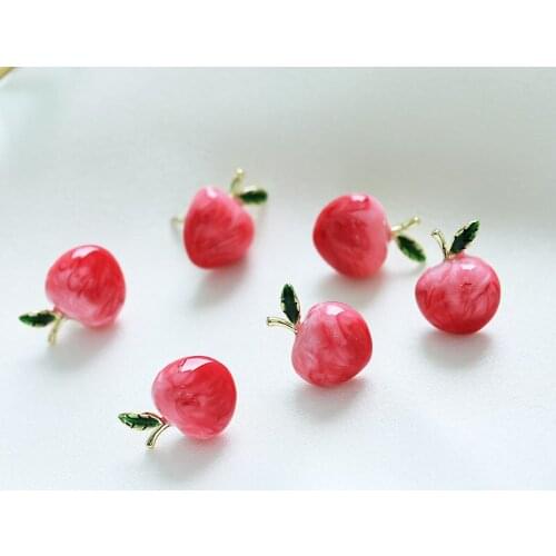 Simple Cute Peach Brooch Pins For Women Enamel Fruit Pink Sweet Romantic Girl Student Jewelry Accessories Corsage Good Gift