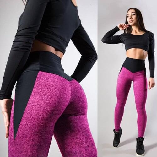 Women Sexy Sport Pants Push Up High Wait Leggin Skinny Elastic Female Workout Trousers Anti Cellulite Patchwork Fitness Leggings