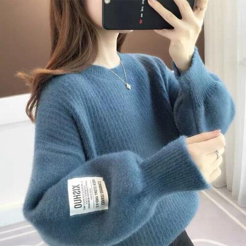 Women Sweater Autumn Winter Knitted Sweater For Women O Neck Warm High Quality Female Sweaters Solid Color Casual Pullover