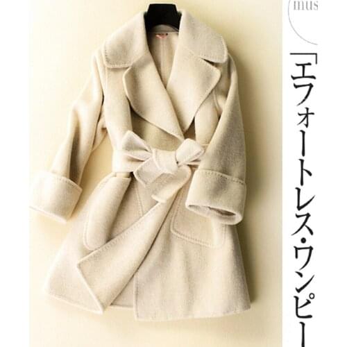 Real Wool Coat Female 2020 Autumn Winter Jacket Alpaca Woolen Coats and Jackets Women Korean Outwear MY3694