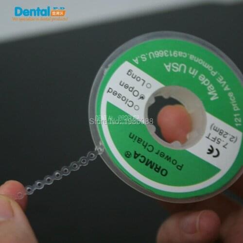 4.75m Length 1 pc Dental Orthodontic Elastic Ultra Power Chains High Strength Rubber Spool Continuous Type Short Distance