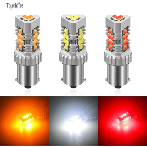 2pcs No Hyper Flash P21W LED Canbus T20 7440 WY21W 1157 BAY15D With Lens 3030LED Bulb for Car Tail Stop Brake Signal LIghts Lamp