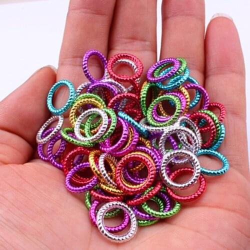 50PCS African Hair Braid Beads Tube Clips Dreadlocks Decoration Bead Large Hole Rings Jewelry Hair Accessories