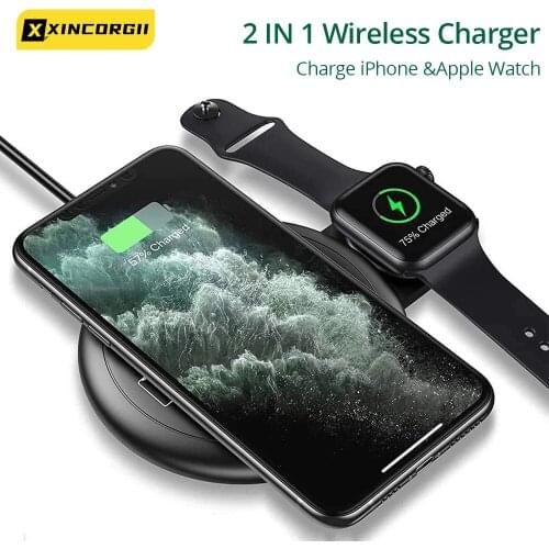 New Style Wireless charger for iphone 12 pro/Mini/ Max/11 Apple watch 5/4/3/2 Fast Charge 10W Qi 2 in 1 Wireless Charging Pad
