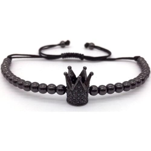 Crown Bracelet Men Women 2020 Fashion Bead Bracelet Anil Arjanda Pave CZ Braided Macrame Charm Bracelet Jewelry Gift