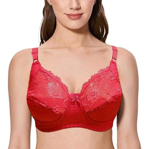Bra for Women Plus Size Bra Cup Sexy Lace Big Size Full Coverage Fashion Ultra Thin Underwear 32 34 36 38 40 42 44 46 D E F