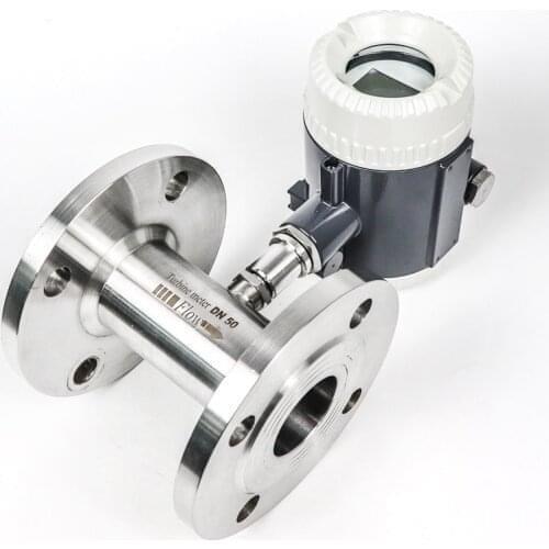 DN50 flange 4-20mA Stainless Steel Gasoline Turbine Flow Meter Battery Powered