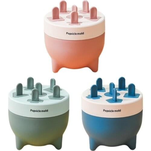 6 Cells Round Shape Ice Cream Mold Reusable Home Ice Cream Maker DIY Popsicles Tray Mould