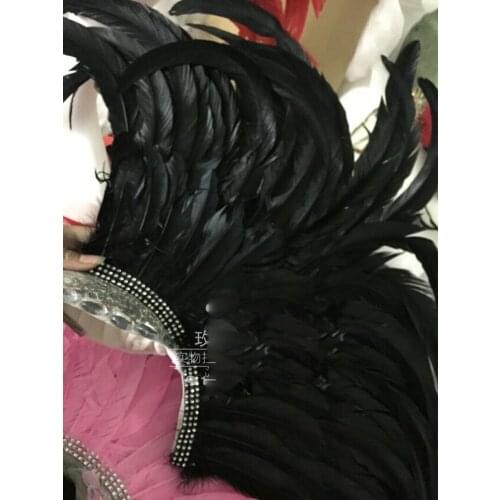 Feather headdress Female singer headdress stage show headwear Indian hat hair accessory