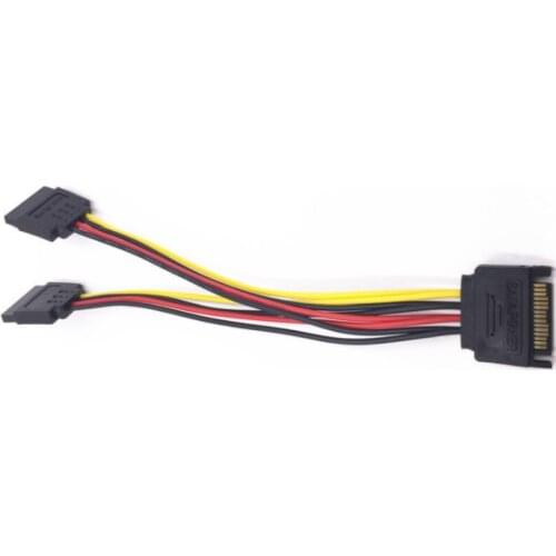 SATA 15 Pin Male To 2 SATA 15 Pin Female Power Cable HDD Splitter Connector Cable