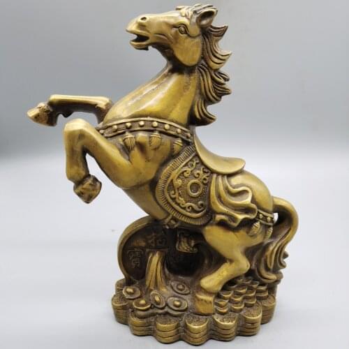 Chinese Collect Brass Sculpture Get Rich Good Luck Horse Metal Crafts Home Decoration#4