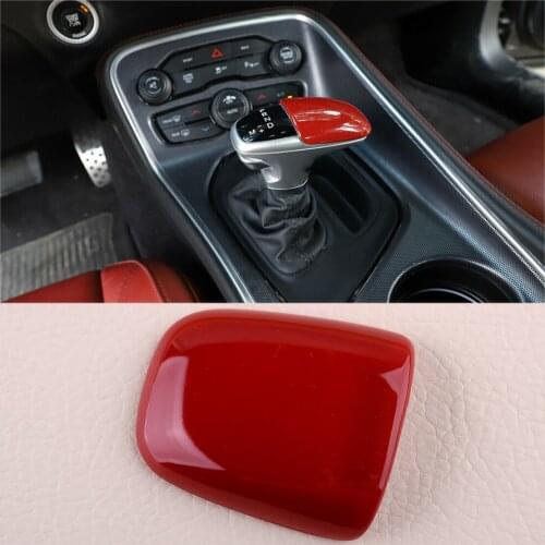 Red Car Gear Shift Knob Decor Cover Bezel fit for Dodge Challenger Charger 2015 2016 2017 2018 2019