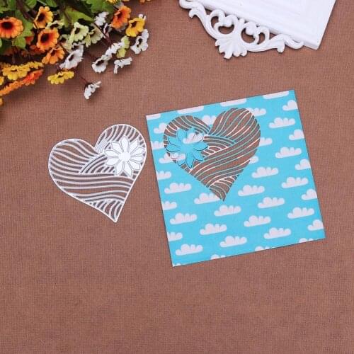 Lovely Hollow Heart With Flower Metal Cutting Dies For DIY Scrapbooking Photo Album Paper Cards Decorative Crafts Embossing