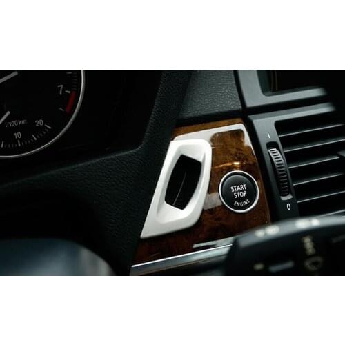 Stainless Steel Car Interior Front Dashboard Key Hole Frame Cover Sticker Styling For BMW X5 2008-2013 X6 2009-2014