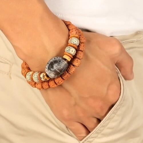 Wholesale Tibetan style KingKong Bodhi Bracelets Rosary Buddha Beads Original Bracelets Prayer Wood Japa mala JoursNeige