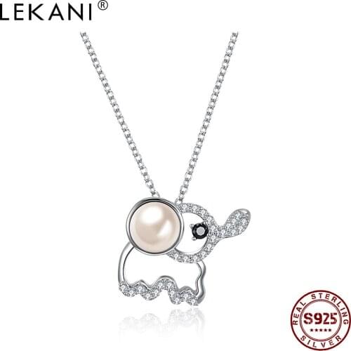 LEKANI Lovely Little Elephant Necklace For Women 925 Sterling Silver Austria Crystal Pendant Birthdays Gift Hot sale Jewelry