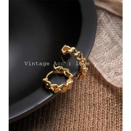 Retro Geometric Earrings With Metallic Wind Twist Earbuckle Temperament Commuting Hollow Women Fashion Fashion Jewelry
