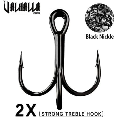 50pcs/lot Saltwater Fishing Hook Black Nickle Treble Hooks High-Carbon Steel Fishhook High Strength 1#-12# 2/0#-5/0# Hooks