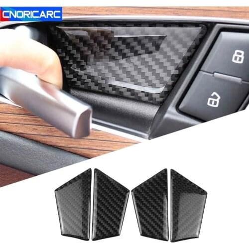 Car Styling Carbon Fiber Inner Door Bowl Frame Decoration Cover Sticker Trim For Audi A6 C7 C8 2012-20 Auto Interior Accessories