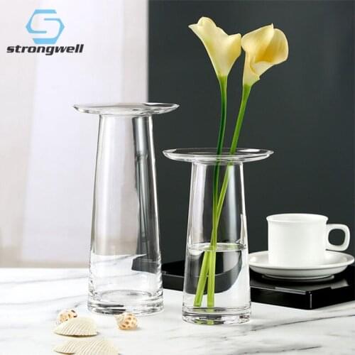Strongwell Home Decoration Flower Vase Transparent Hydropnics T Shape Glass Vases Flower Arrangement Decoration Ornament Crafts