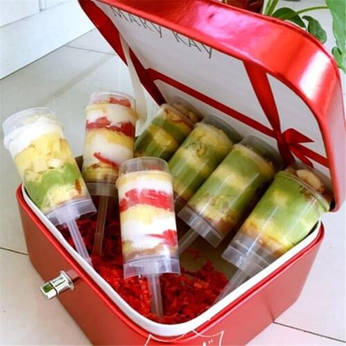 High quality creative push cake plastic cup birthday wedding party favor baking tool decor dessert candy chocolate cup with lid