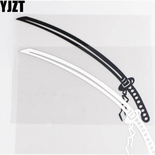 YJZT 17.5CM×13.9CM Personalized Weapon Pattern Japanese Army Knife Creative Car Sticker Vinyl Body Decoration Decal 1C-0048