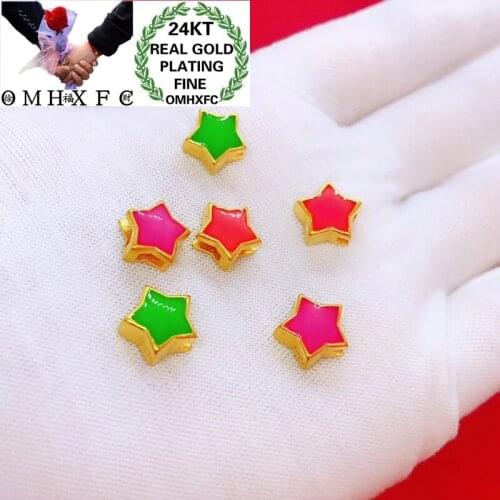 OMHXFC Jewelry Wholesale YM116 European Fashion Fine Woman Man Party Birthday Wedding Gift Luminous Star 24KT Gold Pendant Charm