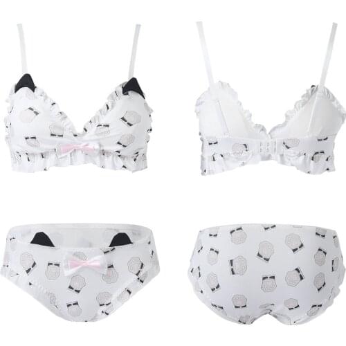 ZDHoor Casual Bra Removable Padded Bra Top Women Girls Sexy Lingerie Set Push Up Wireless Bras Suit Bowknot Underwear Briefs