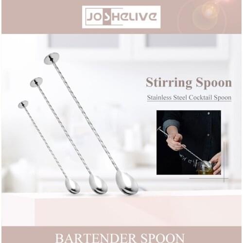 2/3/4/5pcs Spoon Bar Spiral Pattern Stainless Steel Cocktail Stirrer Drink Shaker Muddler Household Kitchen Bar Tableware Spoons