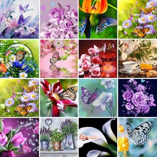 40/45/55/65diamond painting 5D Full Square Diamond embroidery mosaic Cross Stitch Flower rose DIY home Decoration festival Gift