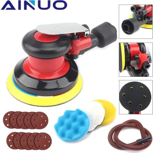 5" Pneumatic Air Sander Polishing Random Orbital Palm Machine Grinder Grinding for Car Paint Care Rust Removal