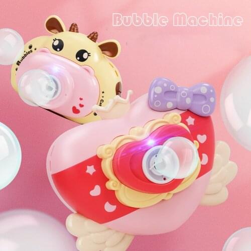 Automatic Magic Smoke Bubble Machine for kids Camera Blower Spray Soap Bubbles light Music Outdoor Toys for Children Girls Gift