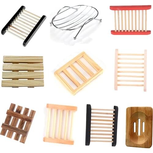 Bamboo Soap Dish Soap Soap Rack Plate Box Container Multi Wood/Plastic/SteelTray Holder Storage for Bathroom Bath Shower Plate
