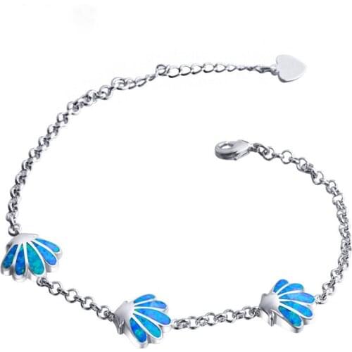SZ0099 Fashion Blue Opal Seashell Bracelets