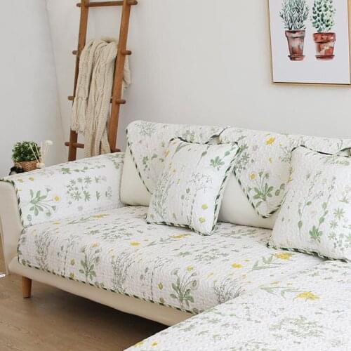 Fresh Dandelion Plant Sofa Cover Cotton Slip-Resistant Sofa Towel Chair Covers Mats Living/Drawing Room L-Shaped
