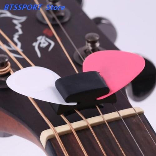 Black Rubber Guitar Pick Holder Fix on Headstock for Guitar Bass Ukulele Cute Guitar Accessories Gmarty 1pc
