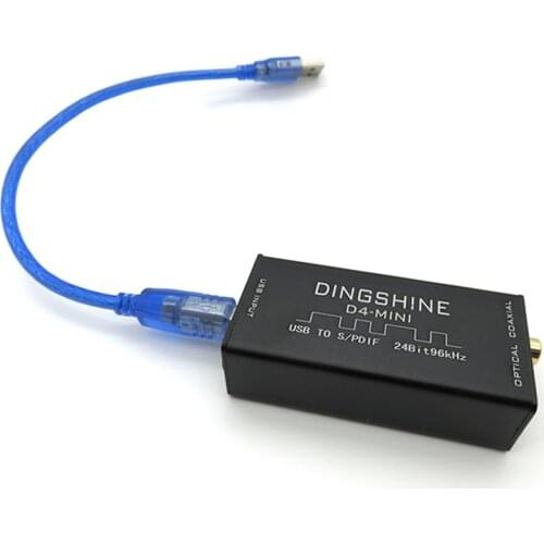 Digital-analog isolation transformer D4-Mini USB sound card decoder, fiber/coaxial digital source code output AC3 DTS 5.1