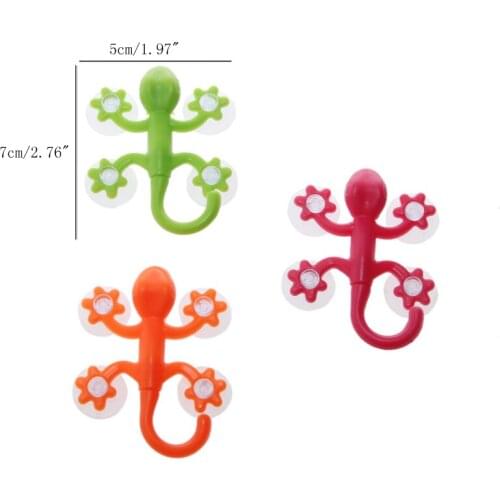 Gecko Powerful Plastic Four Suction Cups Hook Wall Hanger Decoration Bathroom G08 Great Value April 4
