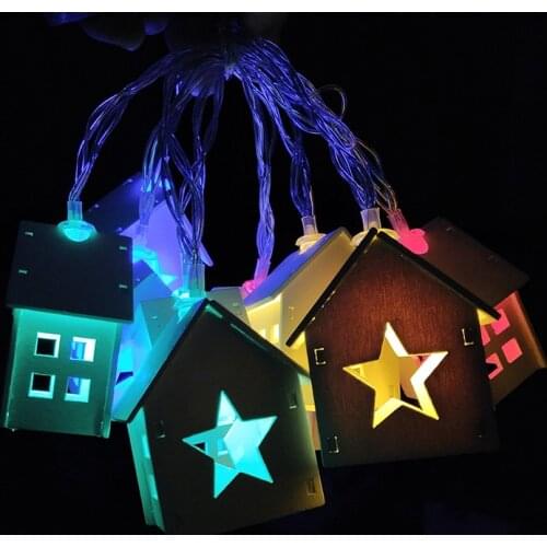 1.6M 10pcs LED Christmas Tree Wood House Fairy Led String Light wedding New Year christmas Gifts decorations Luminous Toys Drop