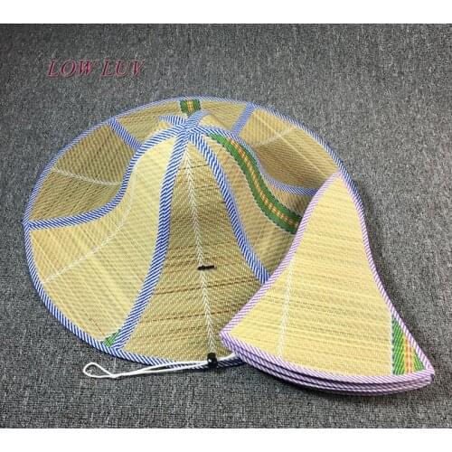 Hainan big along the straw hat men and women summer tide can be folded sun hat farmer hat fisherman straw hat