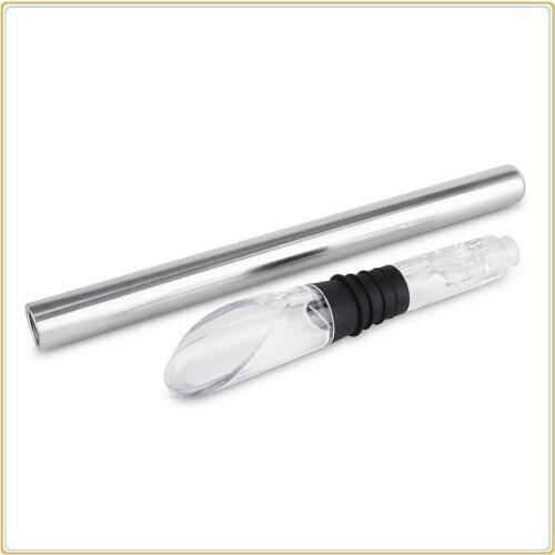 By dhl 100set Ice Wine Chiller Stick With Wine Pourer Wine Cooling Stick Cooler Beer Beverage Bar Tool Frozen Stick Ice Cooler